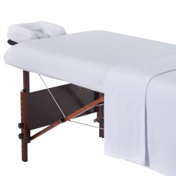 Kit complet 3 pièces en coton flanelle : Drap Housse + Drap plat + Têtière - 1